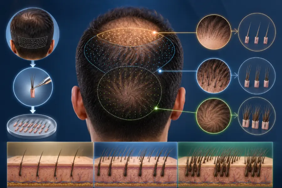 How Are Extracted Grafts Allocated During a Hair Transplant?